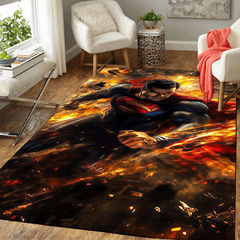 Super Hero Tech Style Area Rug Soft Non-Slip Durable Floor Mat for Bedroom Living Room Decor