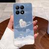 Чехол для Xiaomi 15T Эстетичный Модный Милый Кот Астронавт Мягкий Силикон ТПУ Задняя Крышка Для Xiaomi 15T Pro Прозрачный Чехол для Телефона