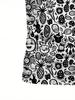 Men's Short Sleeve Polo Shirt with Flat Digital Print Pattern - No Texture