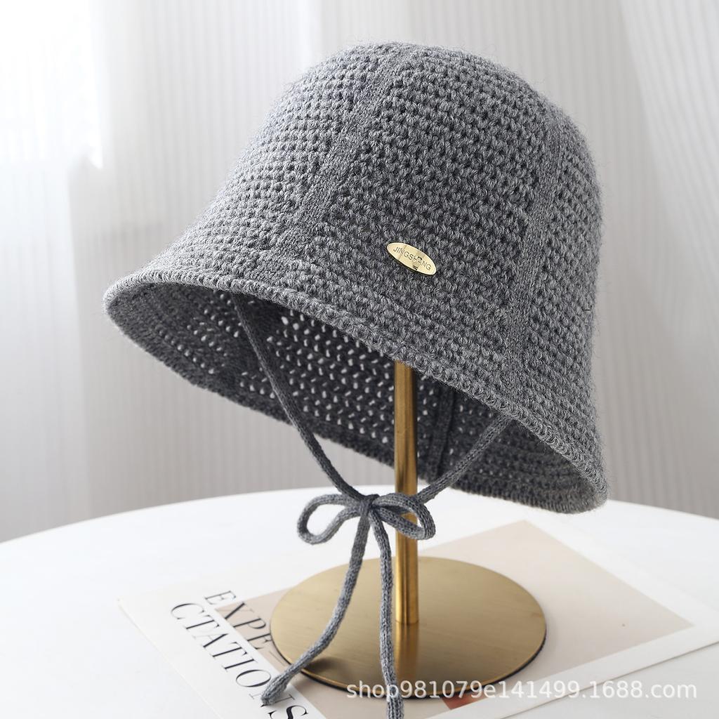 ins Xiaoxiangfeng face covering high cold bucket hat outdoor shading hollow sunscreen versatile basin hat bucket hat women