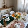 4 Piece Elegant Retro Irregular Tableware Pad PU Leather Waterproof Table Mat Scratch Resistant Non-slip Place Mat Wedding