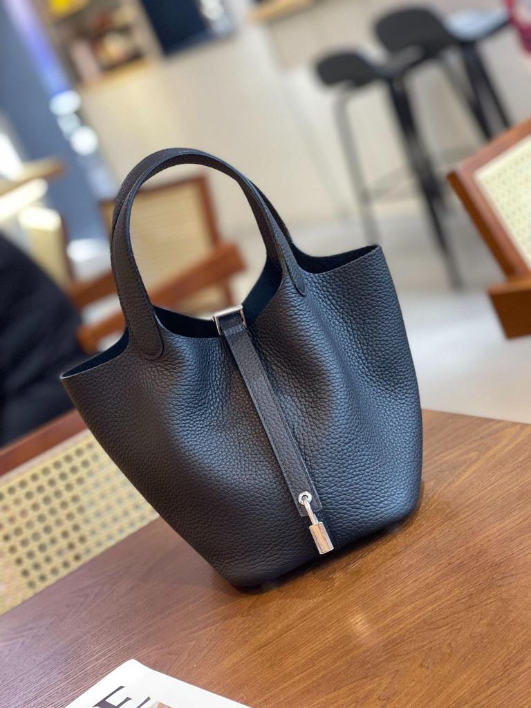 Сумка-корзина для овощей из натуральной кожи класса люкс TC — стильная, универсальная и вместительная сумка-ведро