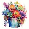 5d DIY Diamond Painting Cross Stitch Watercolor Succulent Potted Plant Diamond Embroidery Mosaic Full Round Drill Home Decor Arts