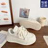 2025 New Spring White Shoes Female Explosion Internet Celebrity Thick Sole Heightening Super Fire Light Leisure Sports Board Shoes Student