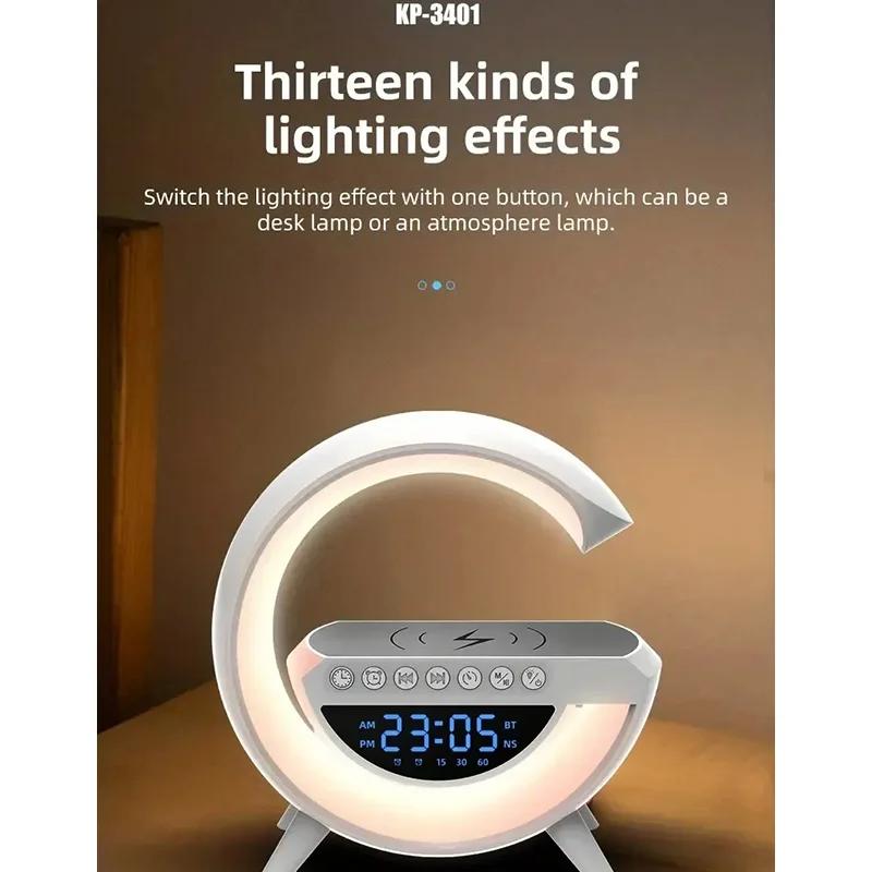 BIG G Multifunction Bluetooth Speaker RGB Night Light Fast Wireless Charger Stand For iPhone Samsung Xiaomi Charging Station