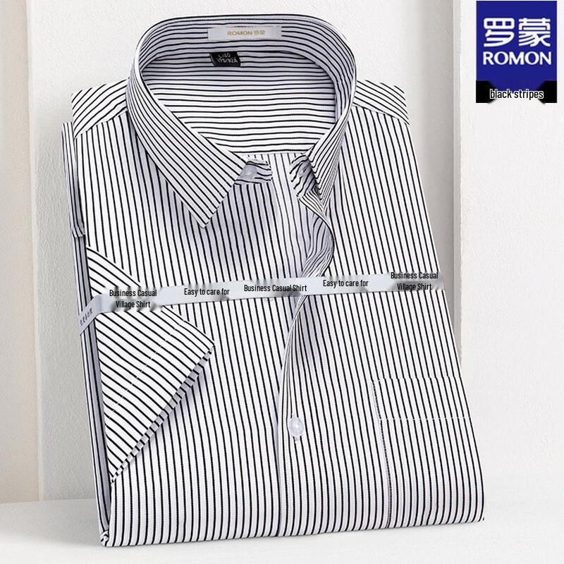 ROMON Мужская рубашка с коротким рукавом в стиле business casual