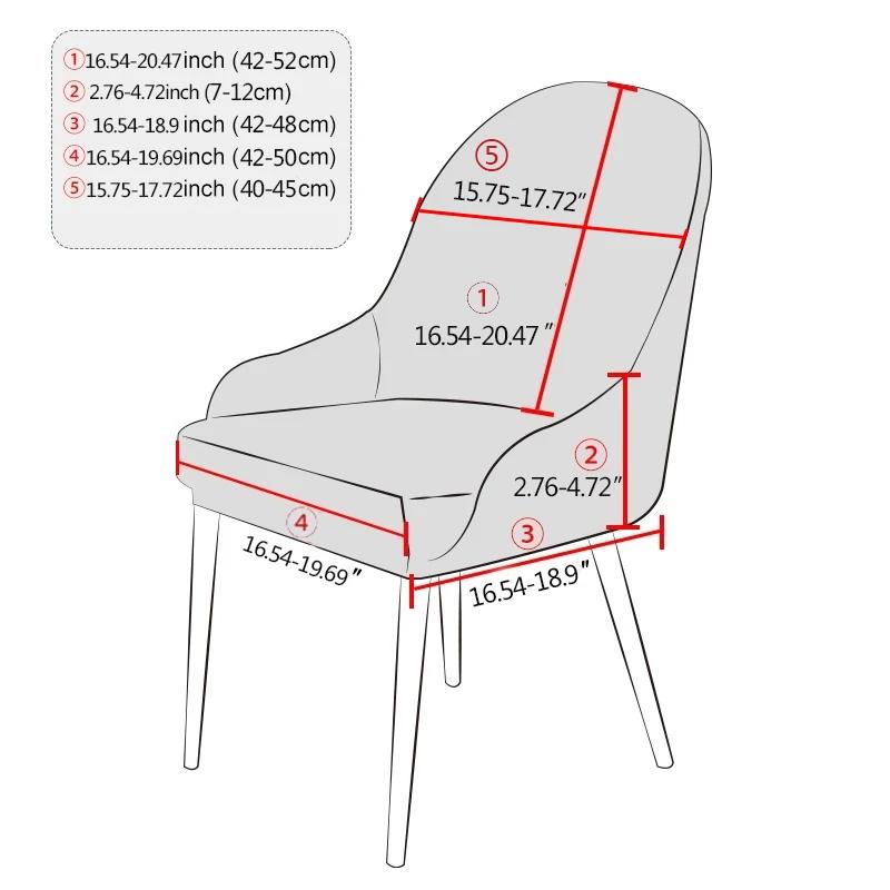 1/2/4/6pcs Solid Color Curved Armchair Covers Leaves Jacquard Slipcover for Chair All Season Universal Dining Chair Covers Home