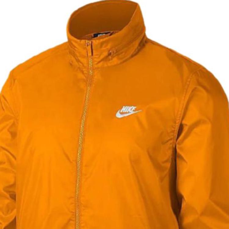 Nike Мужская куртка-ветровка с дышащим воротником-стойкой и буквенным принтом, оранжевая AR2239-833