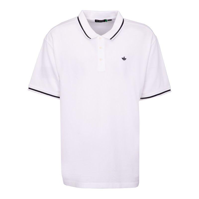 Plus Size Cotton Polo Shirt with Embroidered Logo Piping Men DOCKERS