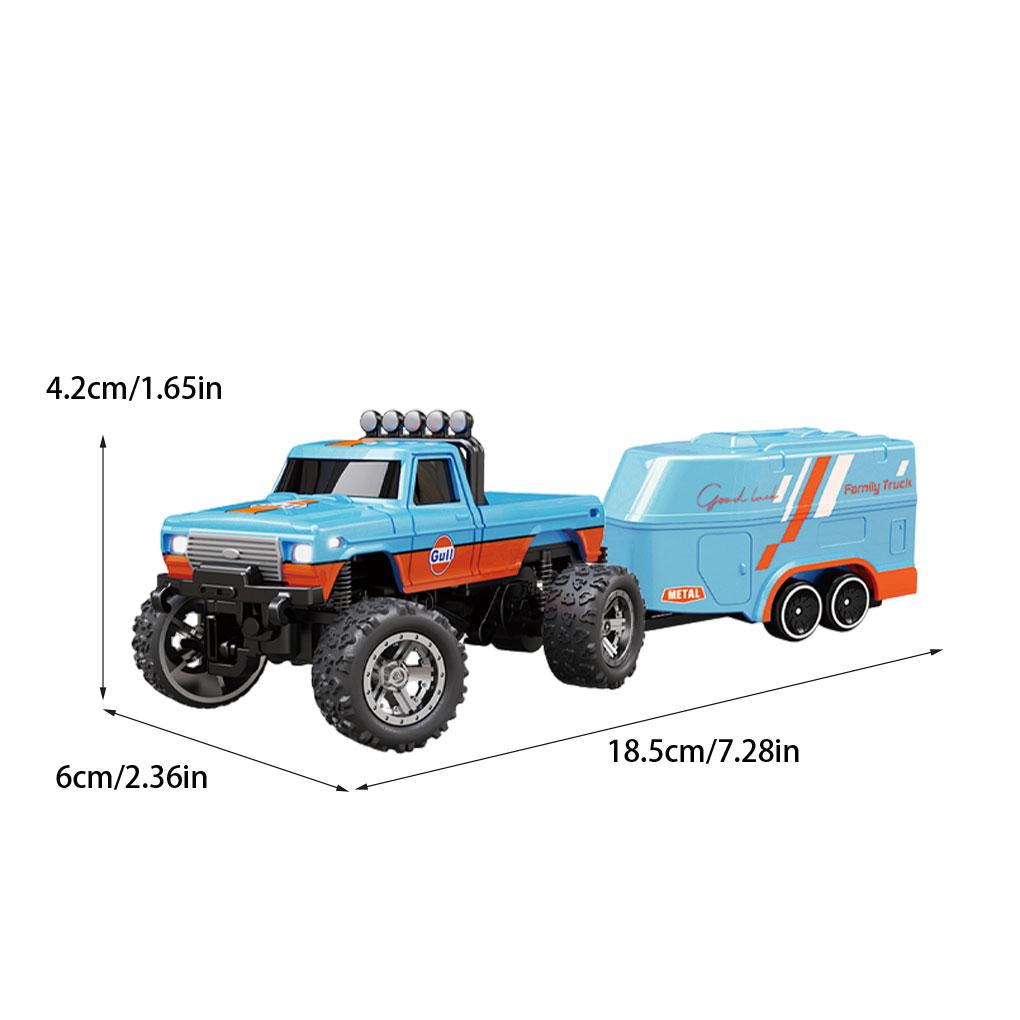 ABS 1/64 Mini Rc Monster Truck с прицепом 4G пульт дистанционного управления USB перезаряжаемый корпус из сплава