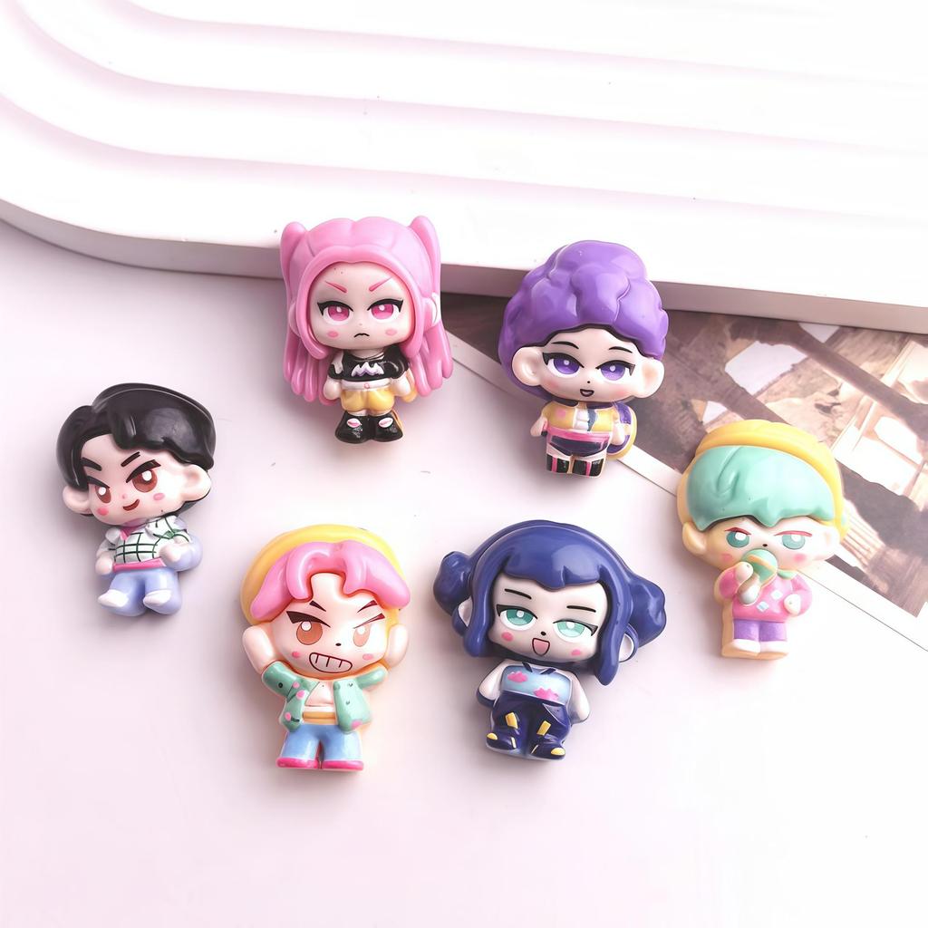 Cartoon Witch Group Resin Miniatures: Fridge Magnet, Car Decor, Phone Case Charm, Keychain, DIY Accessories.