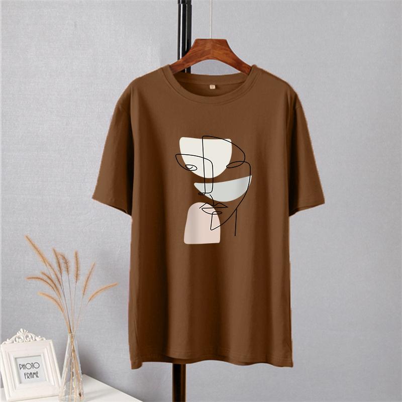 Shellsuning элегантная футболка с принтом персонажей, женские летние шикарные повседневные футболки, хлопковый джемпер, пуловер большого размера, женские топы