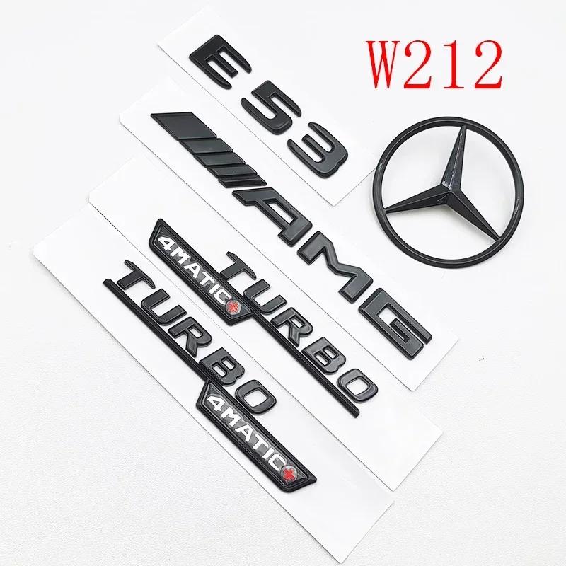 ABS1pcs W212 E53 Logo Letters TURBO 4MATIC Badge Car Rear Star Sticker Trunk AMG Emblem For Mercedes Benz AMG W212 W213 E Class