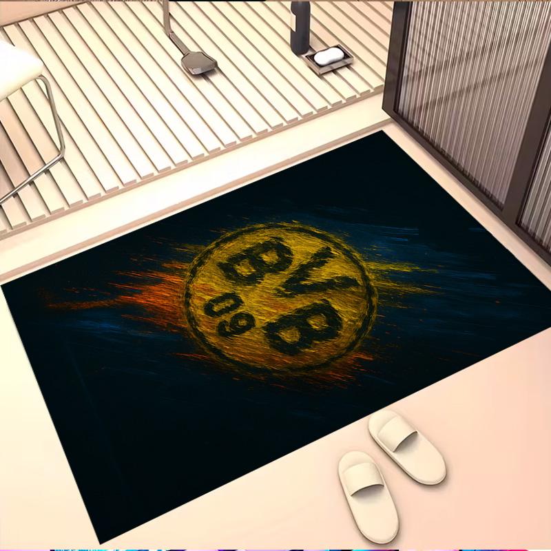 Borussia Dortmund Print Rug, Washable Floor Carpet, For Entryway Dorm Laundry Room Office Study, Home Decor Birthday Christmas Gift