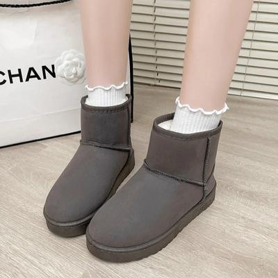 Женские зимние ботинки на толстой подошве 2024 года, новые теплые плюшевые брендовые дизайнерские ботинки Botas Mujer, повседневные, уличные, классические, зимние, короткие ботинки