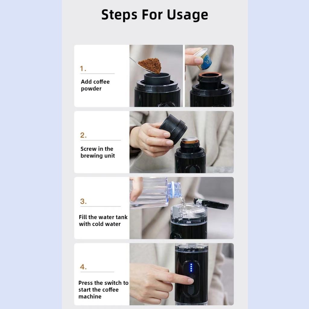 Беспроводное Отопление Автоматическая Кофемашина Эспрессо Молотый Кофе Кофейная Капсула Автомобиль На открытом воздухе