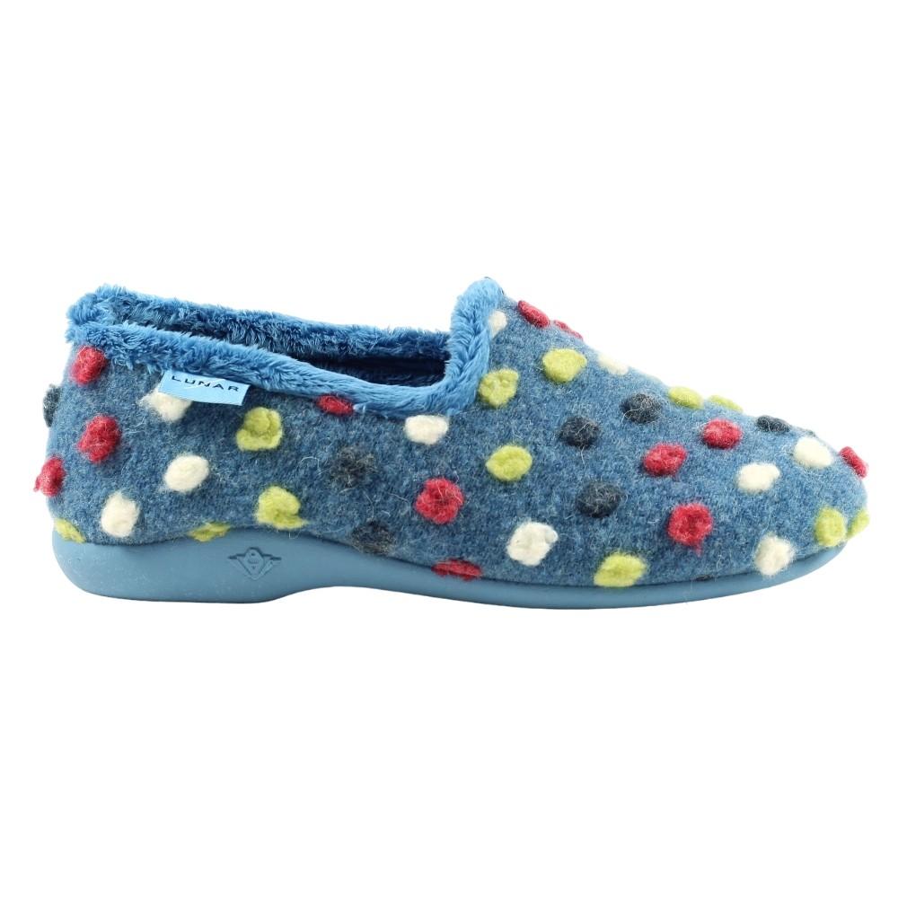 Lunar Womens/Ladies Helix Polka Dot Slippers