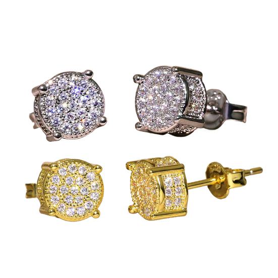 1 пара женских сережек-гвоздиков с квадратными стразами, свадебные серьги-гвоздики из сплава геометрической формы, для повседневных поездок на работу