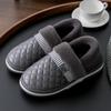Waterproof Leather-Cotton Slippers, Non-Slip Closed Heel for Indoors