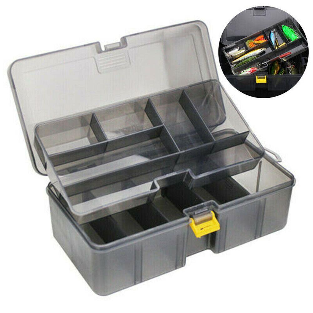 Fashionable Plastic Durable Organizer Double Layers Waterproof Fishing Tackle Box Bait Storage Case