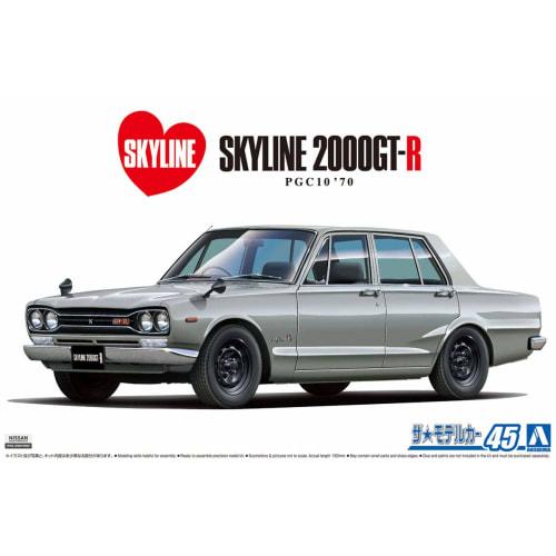 Aoshima Bunka Kyozai 1/24 Scale The Model Car Series No. 45 Nissan PGC10 Skyline 2000GT-R 1970 Plastic Model