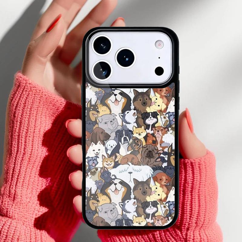 Мультяшный Животный Собака Кошка Свинья Чехол для Телефона для iPhone 17 16 15 14 13 Pro Max Задняя Крышка для 12 11 Pro Coque