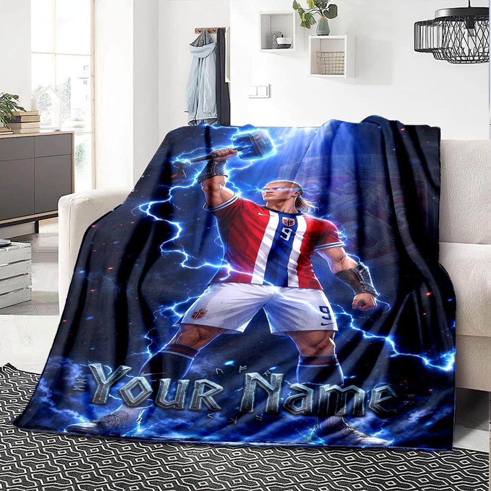 Haaland (68) Personalized Name Blanket Multi-purpose Personalized Blanket Warmthful Decor Throw For Living Room Nap Chair Picnics All-Season Use
