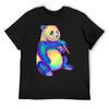 Psychedelic Rainbow Panda T-Shirt Vintage Kawaii Clothes Cotton Man T-shirts T-shirts Man Mens Graphic T-shirts Hip Hop