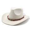 Artificial Suede Cowboy Hats Solid Color Jazz Knight Hats Vintage Grassland Country Hat  Spring