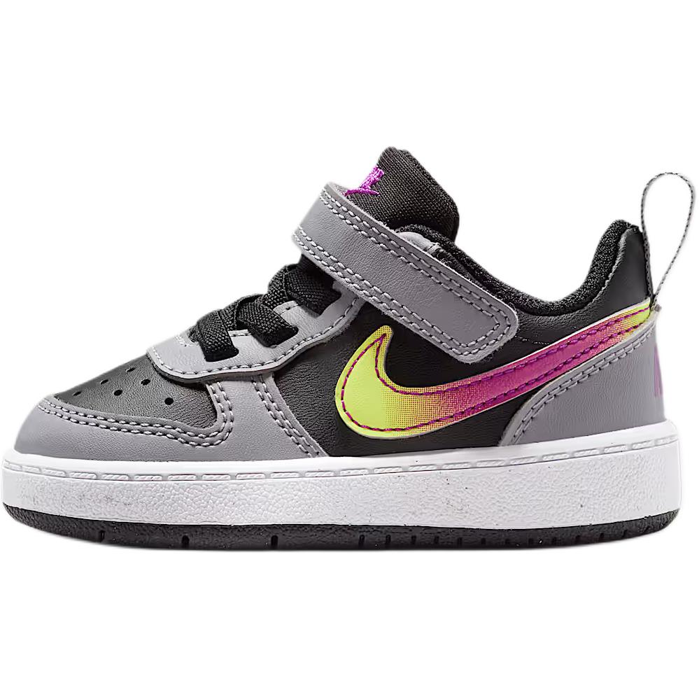Nike Court Borough Mid top Toddler Shoes Black Gray Infant And Toddler IO6964-001