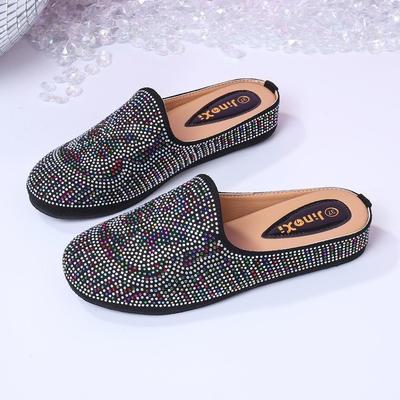 Последние Свадебные Туфли Лодочки с Закрытым Носком на Платформе для Женщин Дам Низкий Каблук Туфли Стразы Роскошные Женские Мюли