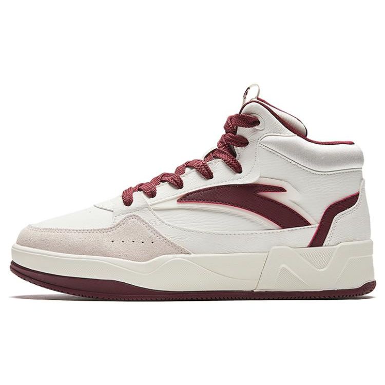 Anta Comfortable Versatile Shock Absorbing Durable High-Top Sneakers Men Sneakers White Red 912348081-4