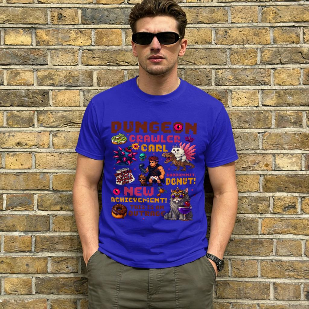 Unisexs TShirt Dungeon Crawler Carl Vintage Pure Cotton Tee Shirt Short Sleeve T Shirt Round Collar Clothing Birthday Present