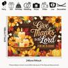 2D flat background banner  harvest thanksgiving "thank the Lord  for He is good" pattern background cloth