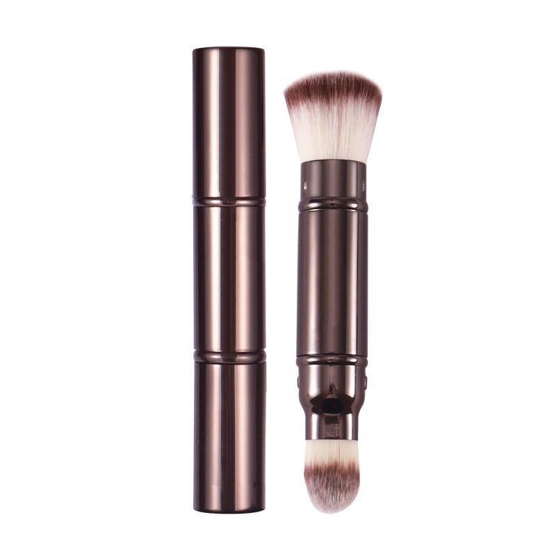 HG Dual-Ended Makeup Brush With Cap Portable Retractable Powder Highlight Face