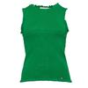 Women's Dolferi Green Tank Top with Ruffled Lapels