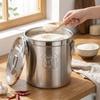 6 л Герметичное ведро для риса 304 Нержавеющая сталь Контейнер для хранения продуктов Канистра с крышкой для кухни Зерно Мука