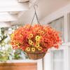 Осенняя подвесная корзина с искусственными цветами, устойчивая к УФ-лучам, для улицы, сада, двора