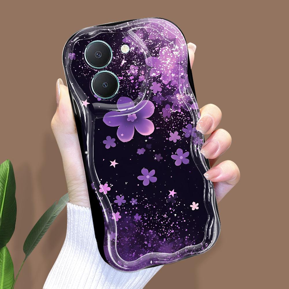 Милый мультяшный узор, кремовая текстура, мягкий силиконовый чехол с волнистыми краями, чехол для телефона для Vivo