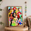 Disney DIY Oil Painting Art Painting Kit Princess Home Wall Decor Handmade Gift for Girls Room Art Wall Hanging Painting Decoration