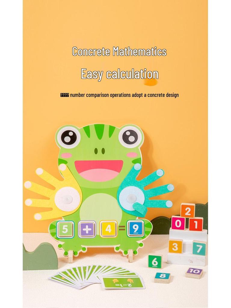 CPC CE Children's Finger Counting Puzzle - Early Education Wooden Mathematics Toy for Kindergarten (Addition & Subtraction)