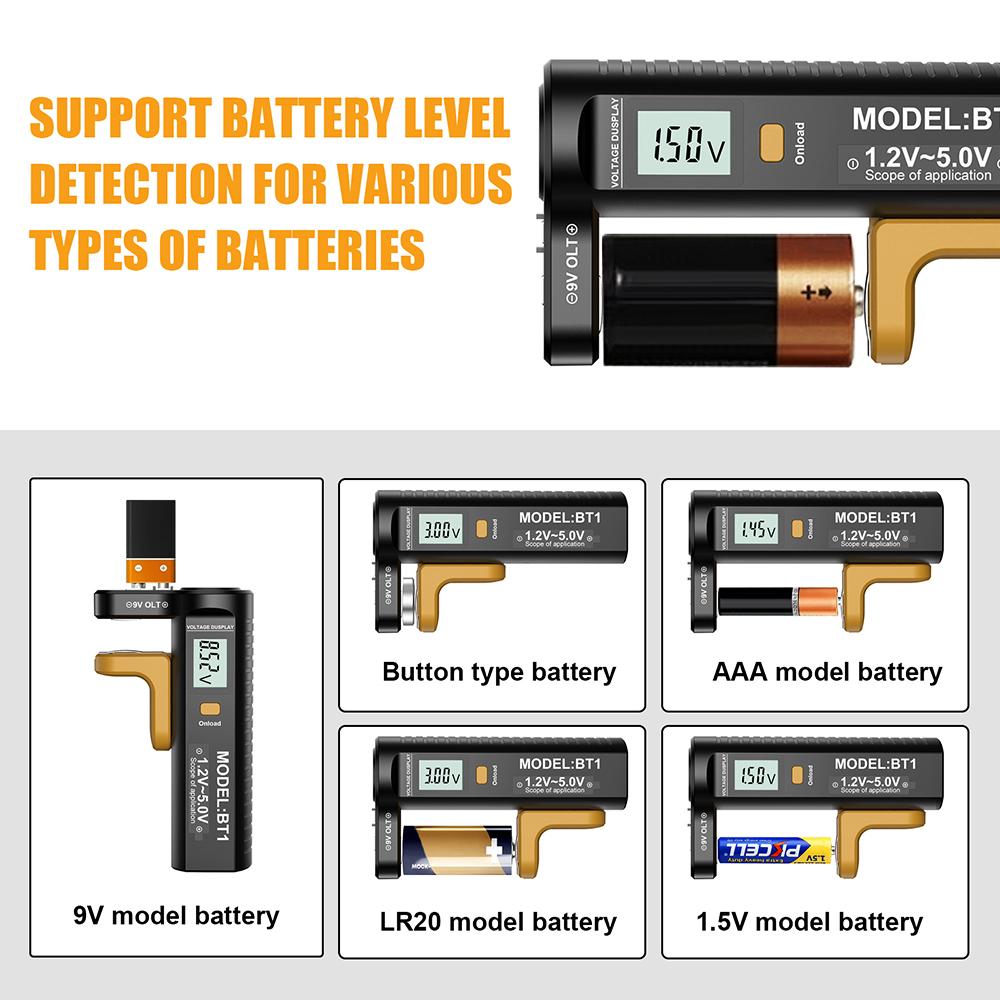 Handheld Battery Tester 9V 1.5V Battery Load Analyzer Universal  Digital Battery Tester Voltage Checker for AAA AA Cell Battery