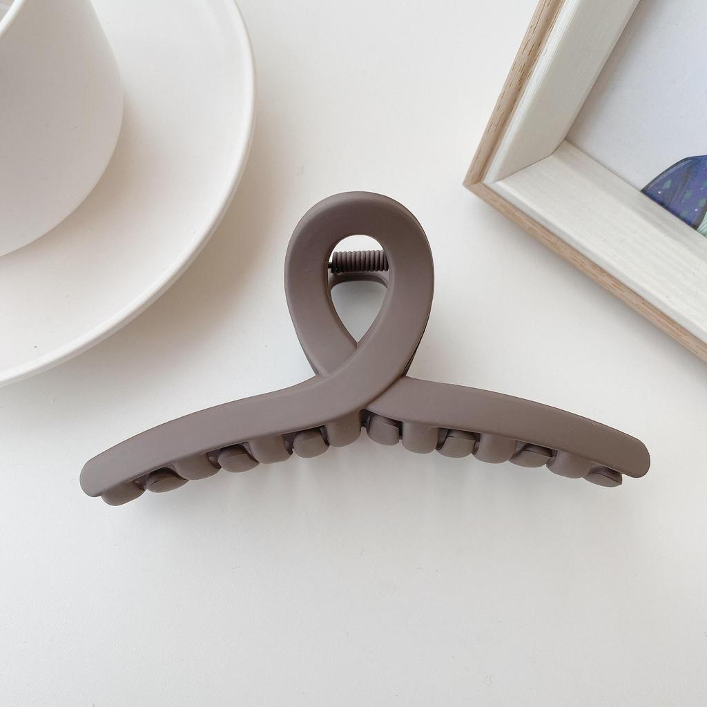 Кремовые матовые корейские заколки для волос: Большой зажим для акул для женщин - Аксессуары для ванны и затылка