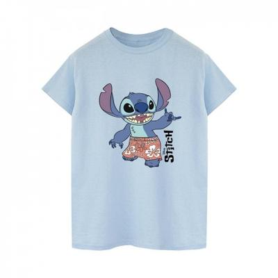 Женские/женские шорты-бермуды Lilo & Stitch, хлопковая футболка-бойфренд