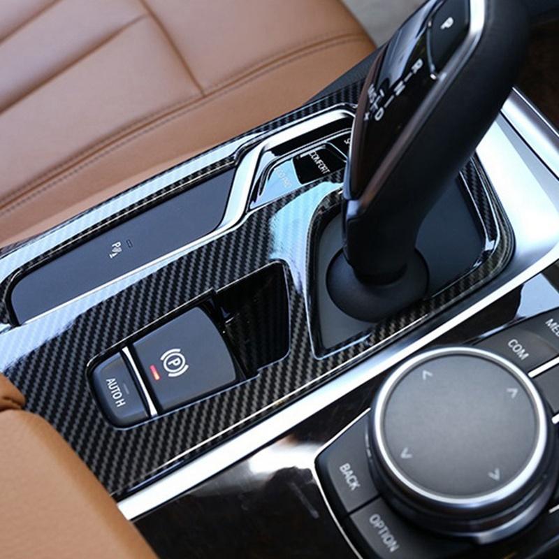 WO-For - BMW 5 серии G30 2018- Накладка на панель переключения передач центральной консоли автомобиля из углеродного волокна, декоративная рамка, наклейка