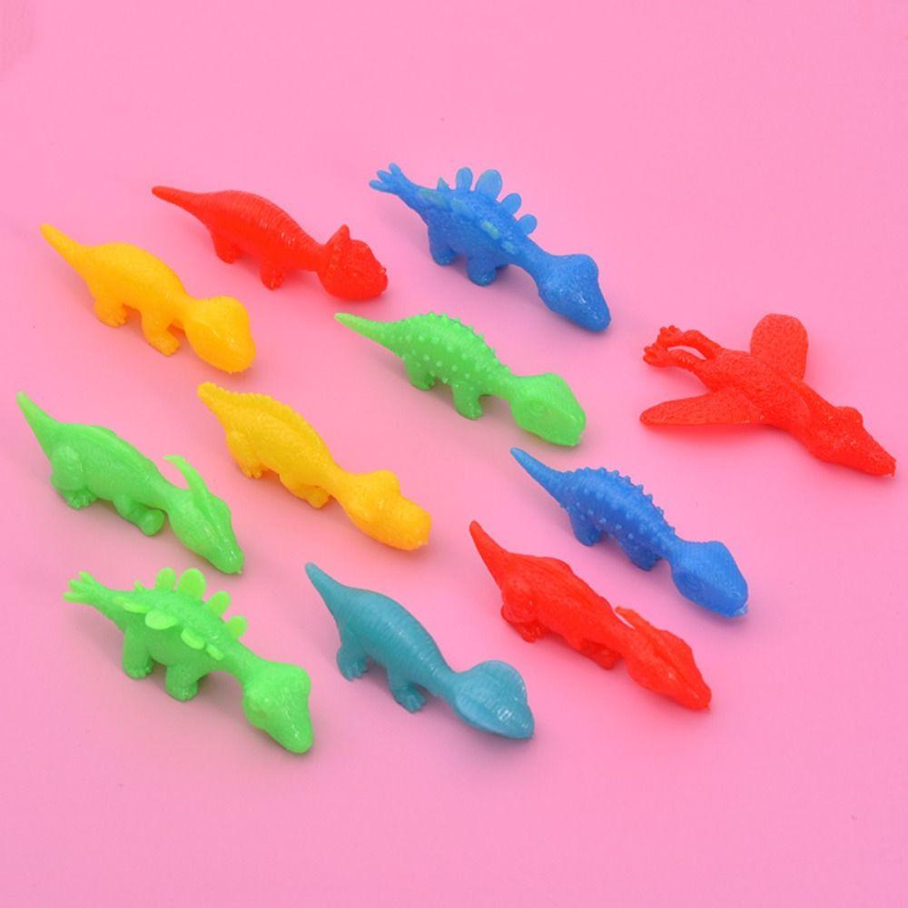5pcs Plastic Finger Ejection Dinosaur Dinosaur Flying Dinosaur Finger Toys Kids Toys