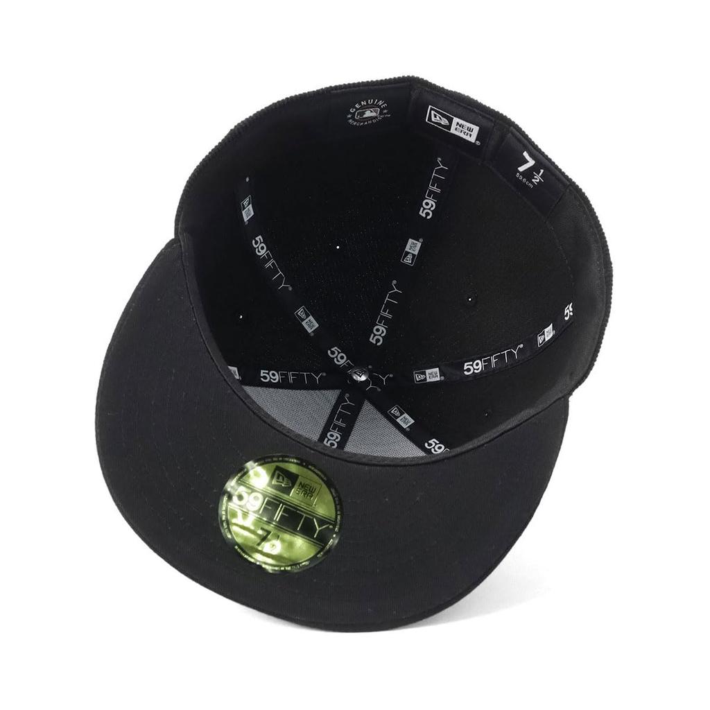 New Era 59FIFTY Cap MLB New York Yankees NY Black Micro Corduroy Tonal Color ONSPOTZ Exclusive and 5950 Straight Flat Visor Perfect for Spring and
