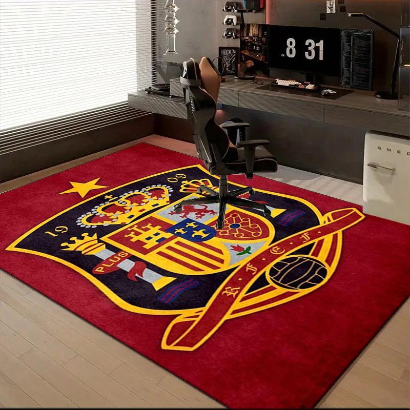 Spanish National Emblem Printed Office Carpet Chair Cushion Entryway Rug, Rugs for Living Room, Bedroom Christmas gifts