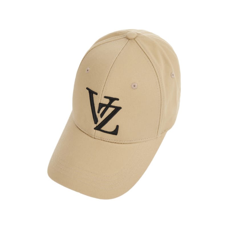 VARZAR Monogram Big Logo Overfit Buckle Cap Beige