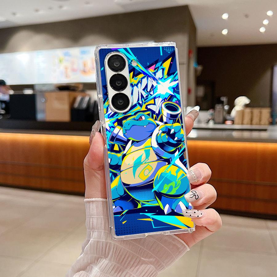 Hot Comic Pokemon Art Transparent Soft Phone Cover Case for Samsung Galaxy ZFold6 ZFold4 Z Fold 7 6 5 4 3 ZFold5 ZFold3 ZFold7